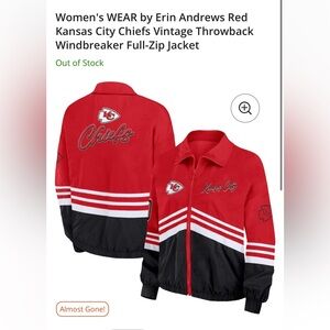 Erin Andrews Red Kansas City Chiefs Vintage Throwback Windbreaker Jacket